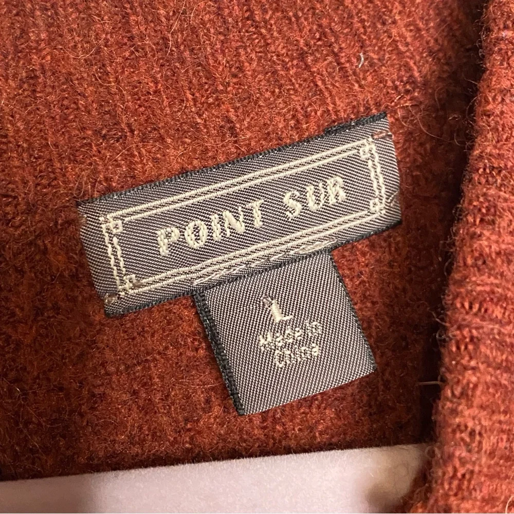 J. Crew Point Sur Waffle Button Back Sweater Alpaca Brick Red K4645 Size Large